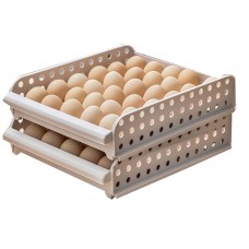 30-Grid Stackable Egg Storage Tray Organizer Shelf - 2 Pack